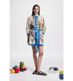 Alemais Players Mini Dress Multi Print Size AU 12