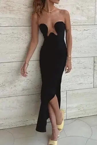 Maison Femalien Lea Midi Dress Black Size S / AU 8 for rent on The Volte - main image