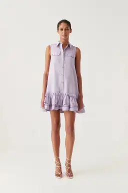 Aje Yvonne Sleeveless Mini Dress Lilac Size 16 for rent on The Volte - image 1