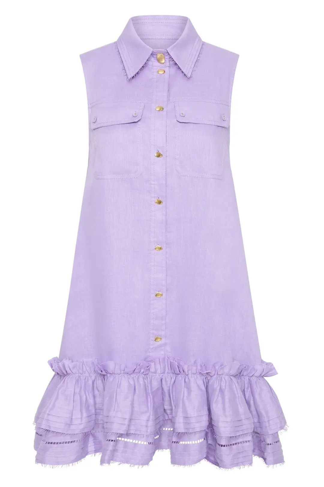 Aje Yvonne Sleeveless Mini Dress Lilac Size 16 for rent on The Volte - main image