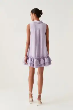 Aje Yvonne Sleeveless Mini Dress Lilac Size 16 for rent on The Volte - image 2
