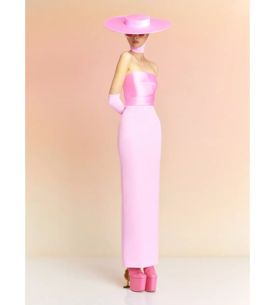 Solace London The Afra Maxi Dress in Blush Size S/Au 8 for rent on The Volte - main image