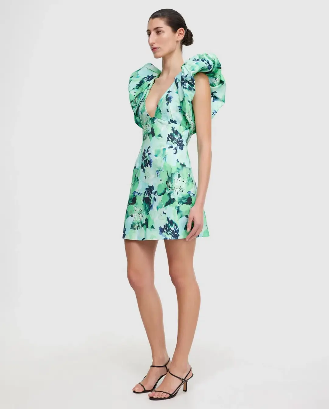 Acler Denare Mini Dress Juniper Hibiscus Size 10 for rent on The Volte - main image