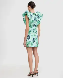 Acler Denare Mini Dress Juniper Hibiscus Size 10 for rent on The Volte - image 3