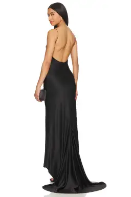 Michael Lo Sordo Scoop Back Slip Maxi Dress Black Size 10 for rent on The Volte - image 3