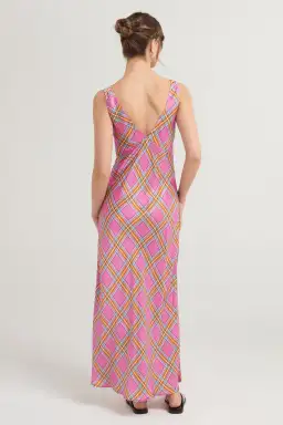 Steele Eadie Maxi Dress in Pink Check Size S / AU 8 for rent on The Volte - image 2