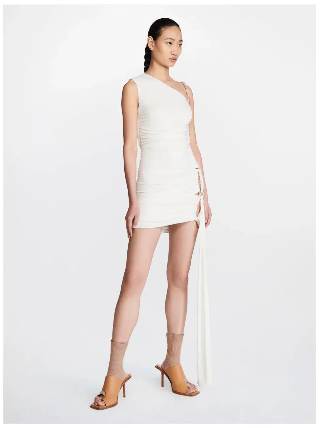 Dion Lee Barball Rope Asymmetric Dress Ivory Size 8 for rent on The Volte - main image