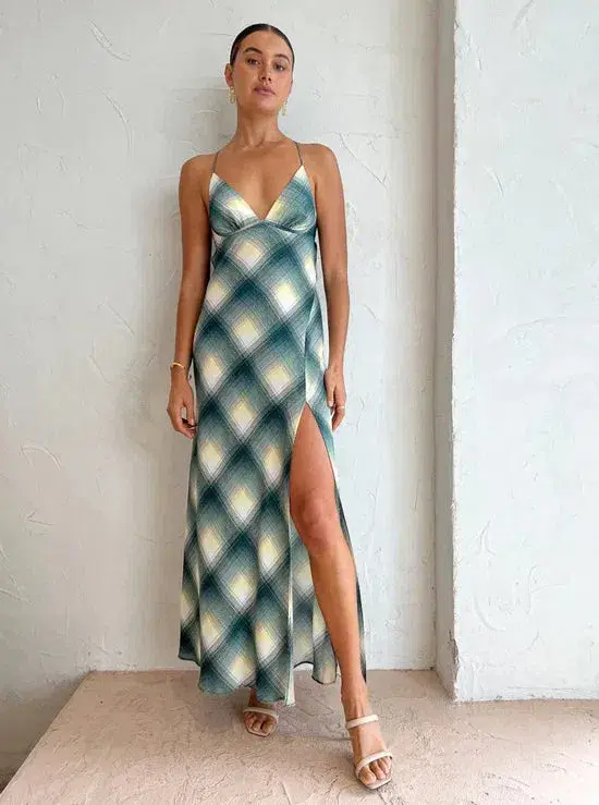 Bec & Bridge Edie Split Maxi Dress in Teal Size 8 - Image 3