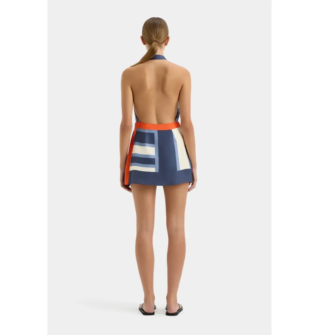 Sir the Label Dazed Wrap Halter Mini Dress in Studio Print Size 4 / AU 14 for rent on The Volte - main image