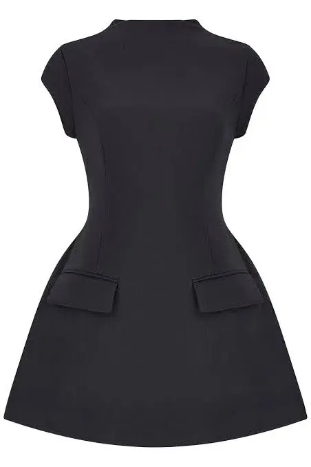 Odd Muse Ultimate Cap Sleeve Mini Dress Black Size AU 6 for rent on The Volte - main image
