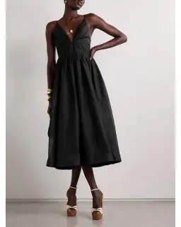 Zimmermann Illustration V Neck Midi Dress in Black Size 1 / AU 10 for rent on The Volte - image 1