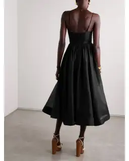 Zimmermann Illustration V Neck Midi Dress in Black Size 1 / AU 10 for rent on The Volte - image 2