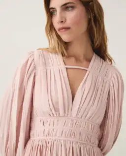 Aje Catalyst Pleated Mini Dress - Blush Pink Size 10 for rent on The Volte - image 3