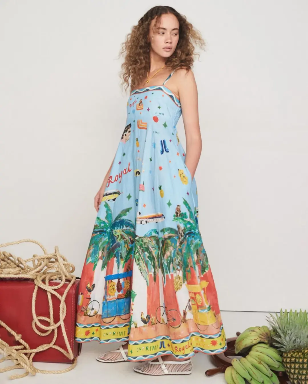 Alemais All Aboard Sundress Print Size 10 for rent on The Volte - main image