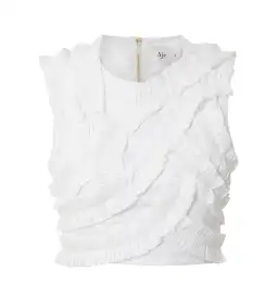 Aje Aurelia Frill Shell Top White Size 8 for rent on The Volte - image 2