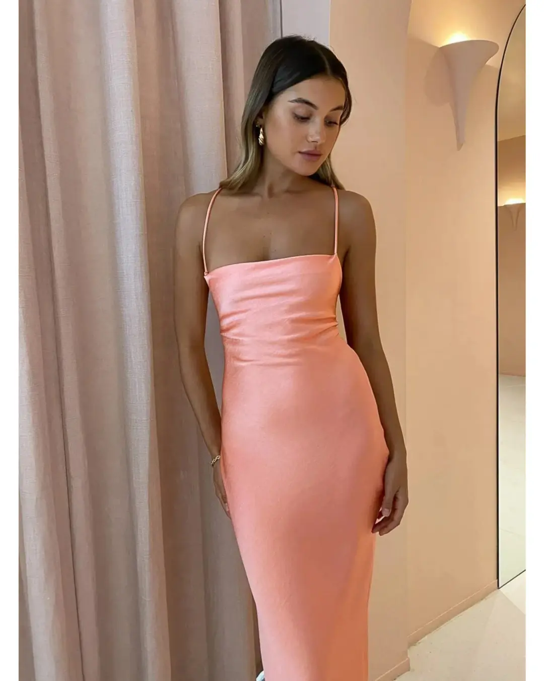Bec & Bridge Dreamer Tie Dress in Coral Size AU 6 for rent on The Volte - main image