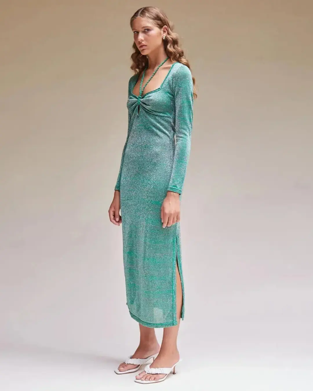 Suboo Aylish Long Sleeve Knit Dress Green Size Small / AU 10 for rent on The Volte - main image