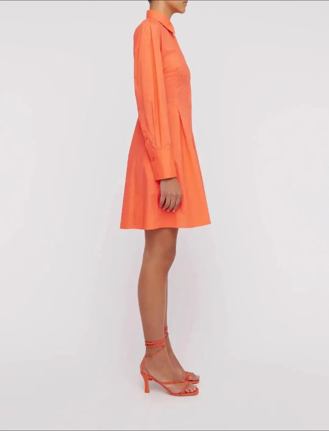 Scanlan Theodore Parachute Cut Out Mini Shirtdress Orange Size AU 6 for rent on The Volte - main image