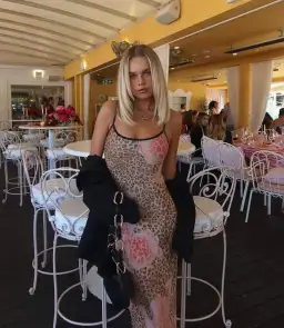 With Harper Lu Slip Dress Mesh Leopard Size 8 for rent on The Volte - image 4