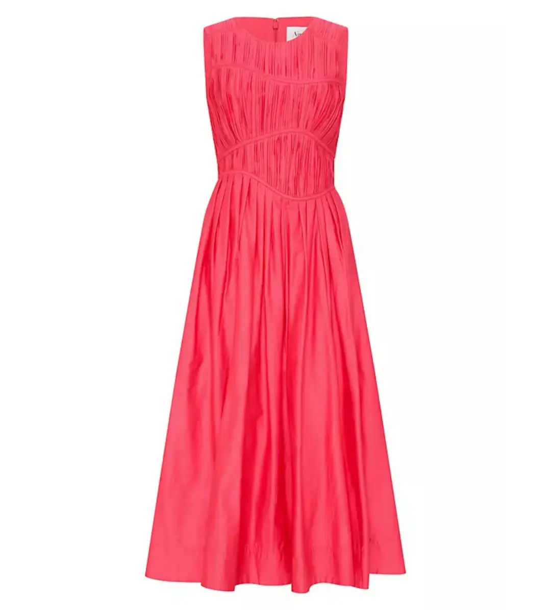 AJE Nya Gathered Midi Dress Hot Pink Size 10 for rent on The Volte - main image