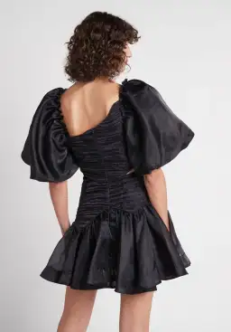 AJE Joan Puff Sleeve Mini Dress Black Size 10 for rent on The Volte - image 4