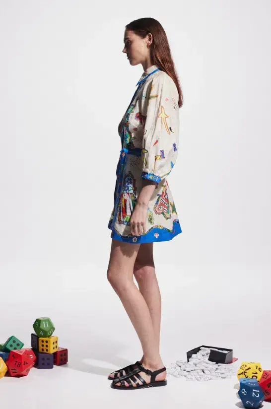 Alémais Players Mini Dress Print Size 10 for rent on The Volte - main image