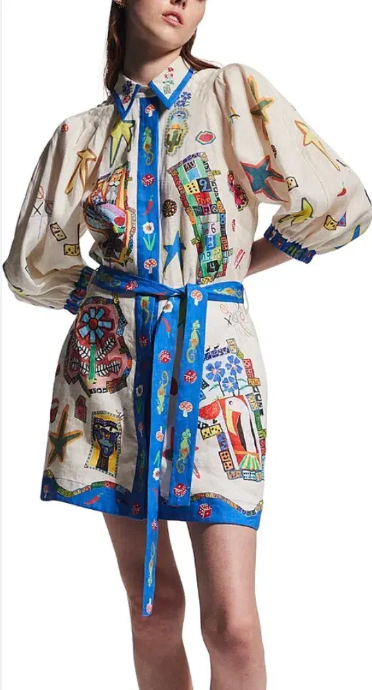 Alémais Players Mini Dress Print Size 10 for rent on The Volte - main image