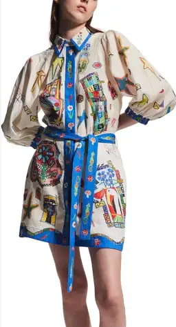 Alémais Players Mini Dress Print Size 10 for rent on The Volte - image 3