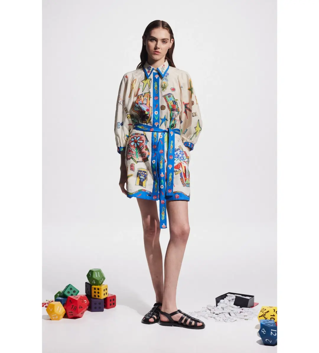 Alémais Players Mini Dress Print Size 10 for rent on The Volte - main image