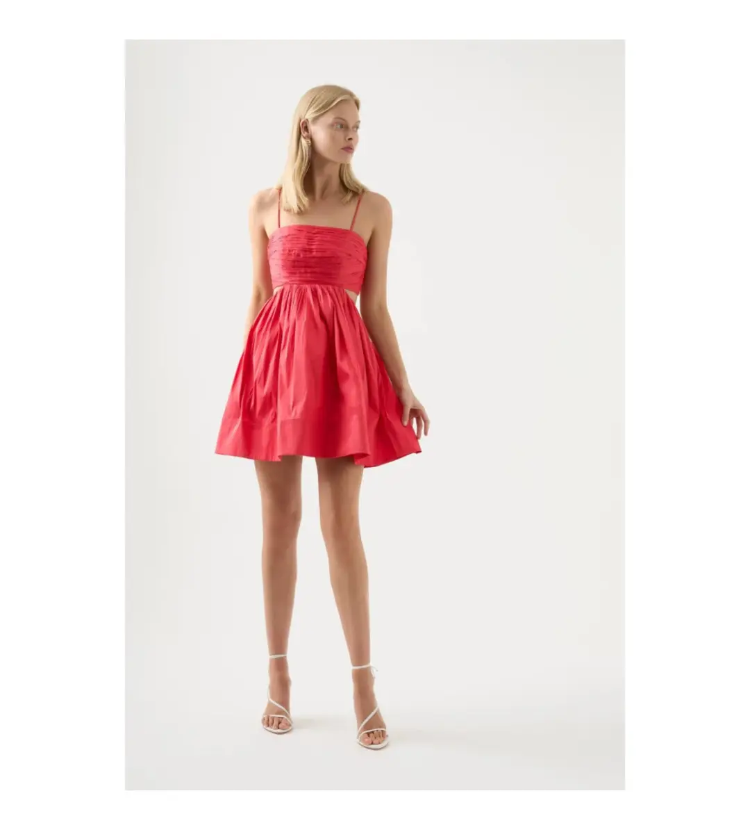 AJE Liza Ruched Baby Doll Dress Pink Size 10 for rent on The Volte - main image