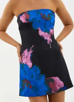 Rebecca Vallance The Acid Bloom Strapless Mini Dress Multi/Floral Size 8 for rent on The Volte - image 6