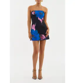 Rebecca Vallance The Acid Bloom Strapless Mini Dress Multi/Floral Size 8 for rent on The Volte - image 3