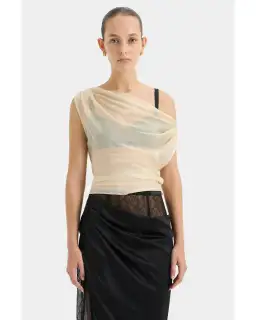 Sir the Label Strobe Cowl Top Bone Size 2 / AU 10 for rent on The Volte - image 2