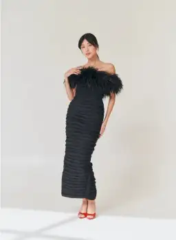 Rachel Gilbert Zion Midi Dress Black Size 4 / AU 14 for rent on The Volte - image 2