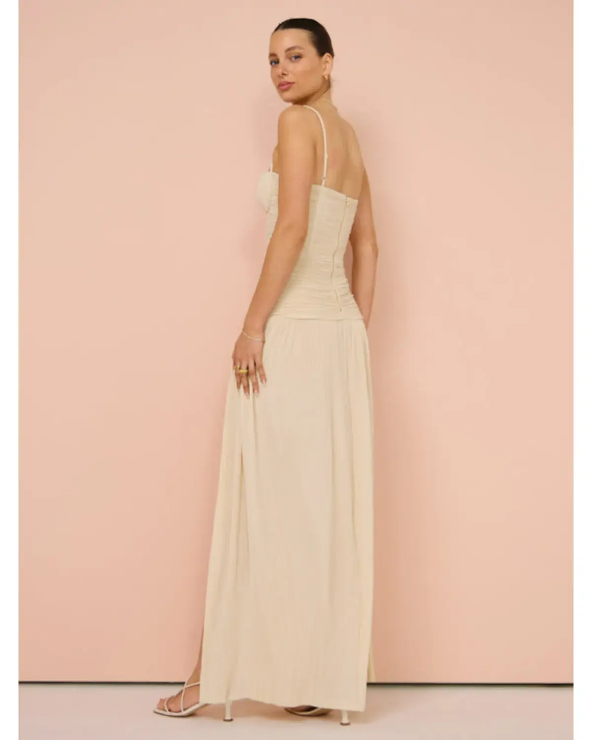 Manning Cartell Double Time Pleat Dress Nougat Size AU 14  - Image 6