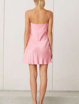 Bec & Bridge Classic Silk Mini Dress - Flamingo Pink - Size 12