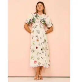 Alemais Sunset Midi Dress Print Size AU 10 for rent on The Volte - image 3