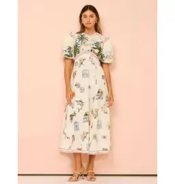 Alemais Sunset Midi Dress Print Size AU 10 for rent on The Volte - image 1