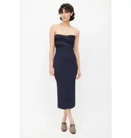 Dion Lee Interlock Bustier Strapless Midi Dress In Navy/Midnight Size XS / AU 6 for rent on The Volte - image 1