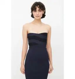 Dion Lee Interlock Bustier Strapless Midi Dress In Navy/Midnight Size XS / AU 6 for rent on The Volte - image 2