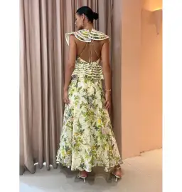 Alemais Eden Flounce Midi Dress Multi Size AU 16 for rent on The Volte - image 4