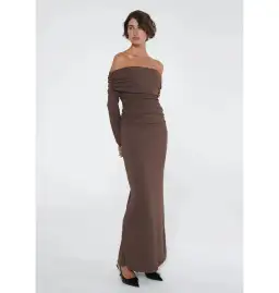 Benni Lorena Maxi Dress Ash Brown Size S / AU 8