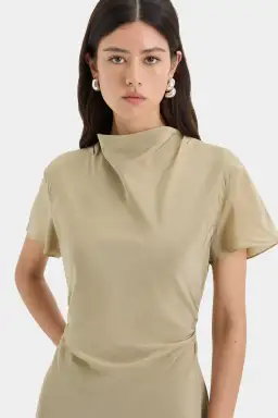 Sir the Label Seameadow Bias Dress Olive Size 1/Au 8 for rent on The Volte - image 2