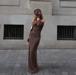 Benni Lorena Maxi Dress in Ash Brown Size 12 for rent on The Volte - image 3