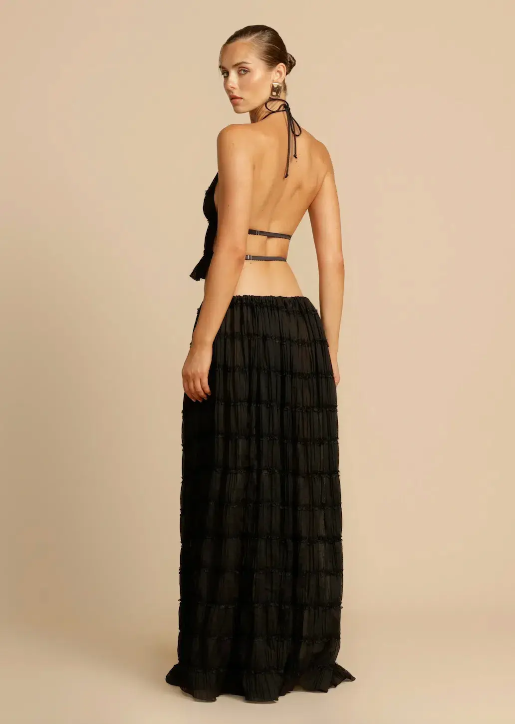Arcina Ori Juliette Halter Top & Maxi Skirt Set Black Size S / AU 6-8 for rent on The Volte - main image
