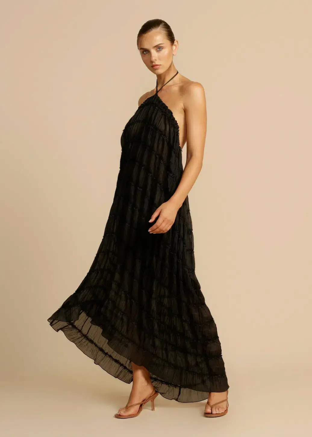 Arcina Ori Juliette Halter Top & Maxi Skirt Set Black Size S / AU 6-8 for rent on The Volte - main image