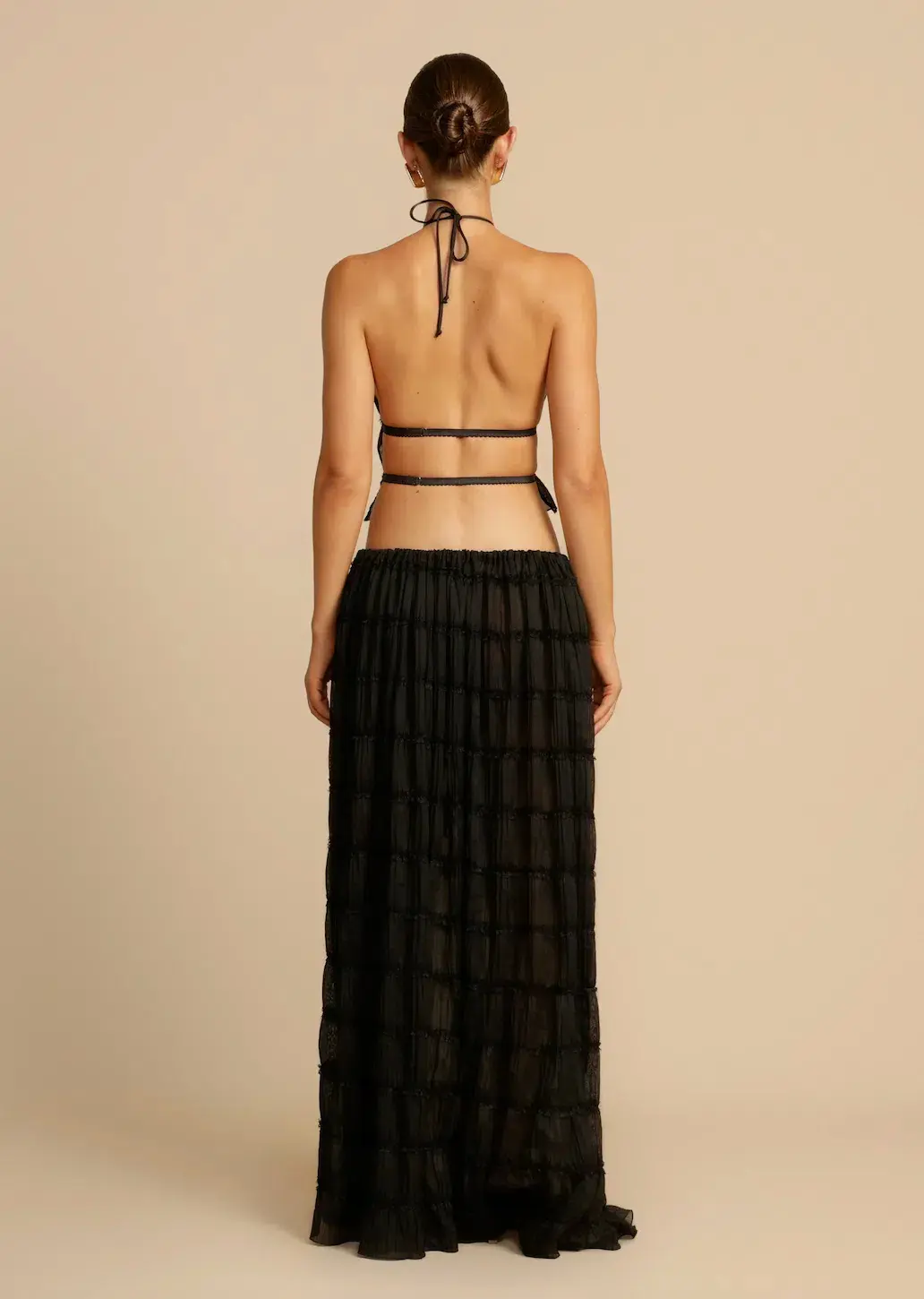 Arcina Ori Juliette Halter Top & Maxi Skirt Set Black Size S / AU 6-8 for rent on The Volte - main image