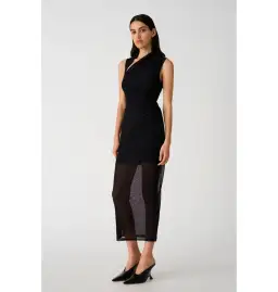 Misha Tillie Mesh Midi Dress in Black Size 6 for rent on The Volte - image 3