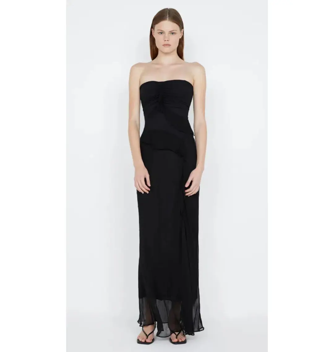 Bec & Bridge Maresca Strapless Dress Black Size AU 8 for rent on The Volte - main image