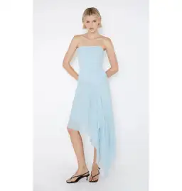 Bec & Bridge Elzette Strapless Midi Dress in Dolphin Blue Size AU 8 for rent on The Volte - image 1